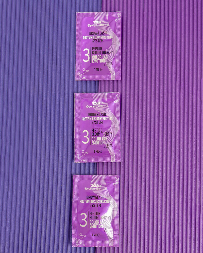 EMOTION COLOR LAB laminavimo priemonė 03 – PEPTIDE BLOOM THERAPY (pakeliuose, 3 x 1 ml) - Image 3